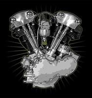 v-twin shovelhead vector template