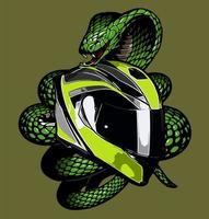 casco y serpiente vector