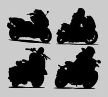 silhouette motorcycles vector