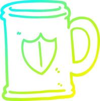 cold gradient line drawing cartoon tankard vector