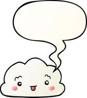 cartoon cloud and speech bubble in smooth gradient style vector