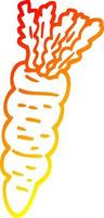 warm gradient line drawing cartoon carrot vector