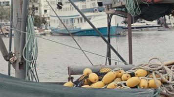 Fishing Nets on a Fishing Boat video