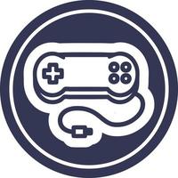 icono circular del controlador de juegos de consola vector