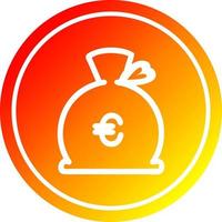 money sack circular in hot gradient spectrum vector