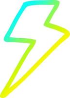 cold gradient line drawing cartoon lightning bolt vector