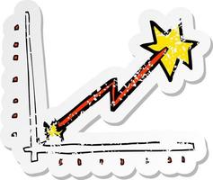 retro distressed sticker of a cartoon business chart doodle vector