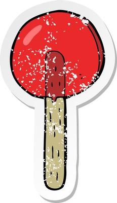 retro distressed sticker of a cartoon lollipop