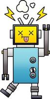 gradient shaded cartoon robot malfunction vector