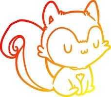 warm gradient line drawing squirrel vector