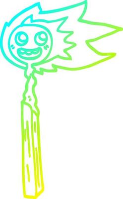 cold gradient line drawing cartoon match