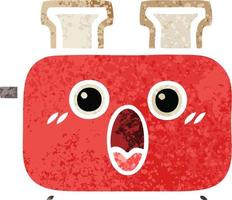 retro illustration style cartoon of a toaster vector