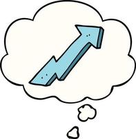 cartoon positive growth arrow and thought bubble vector