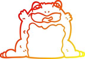 warm gradient line drawing cartoon toad vector