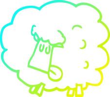 cold gradient line drawing cartoon black sheep vector