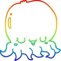 rainbow gradient line drawing cartoon jellyfish vector