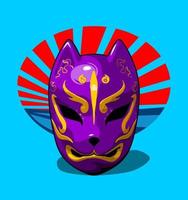 purple traditional japanese mask vector