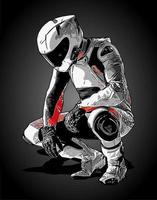 rider in racing suit vector