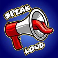 loud speaker with blue background vector