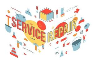 Service repair word concept banner design vector