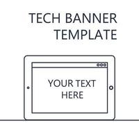 Web Banner with Tablet vector