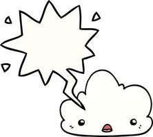 cute cartoon cloud and speech bubble vector