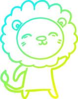cold gradient line drawing cartoon lion vector