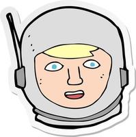 sticker of a cartoon astronaut head vector