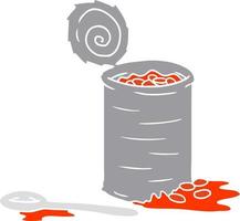cartoon doodle of an opened can of beans vector