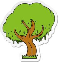 sticker cartoon doodle of a green tree vector