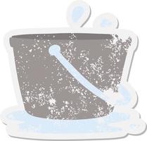 bucket of water grunge sticker vector