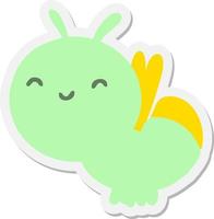 cute cartoon glow bug sticker vector