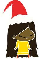 christmas cartoon of kawaii girl vector