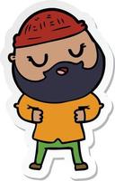 sticker of a cartoon man with beard vector