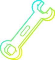cold gradient line drawing cartoon spanner vector