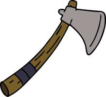 cartoon doodle of a garden axe vector