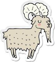 sticker of a cartoon goat vector