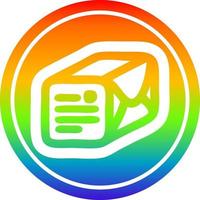 wrapped parcel circular in rainbow spectrum vector