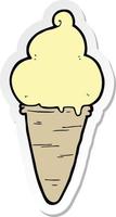 sticker of a cartoon ice cream vector