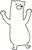 quirky hand drawn cartoon polar bear vector