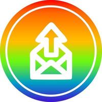 send email circular in rainbow spectrum vector