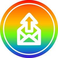 send email circular in rainbow spectrum vector