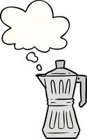 cartoon espresso maker and thought bubble vector