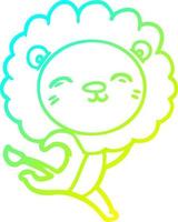 cold gradient line drawing cartoon lion vector