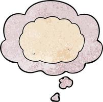 cartoon cloud and thought bubble in grunge texture pattern style vector