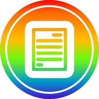 official document circular in rainbow spectrum vector