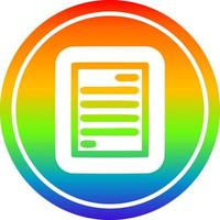 official document circular in rainbow spectrum vector