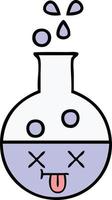 cute cartoon test tube vector