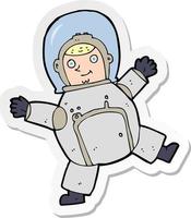 sticker of a cartoon astronaut vector