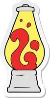 sticker of a cartoon retro lava lamp vector